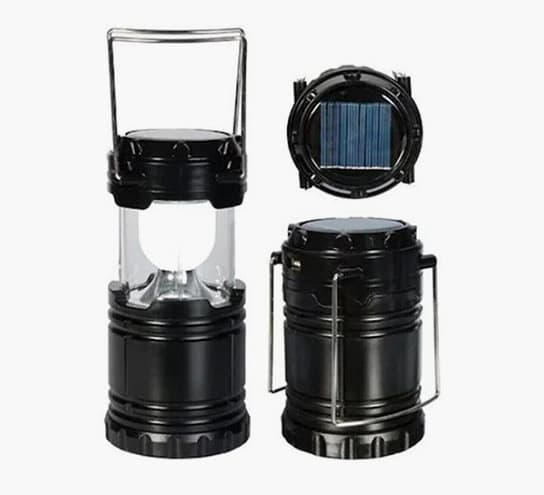 Solar Şarjlı Kamp Feneri (USB Şarjlı, Powerbank)