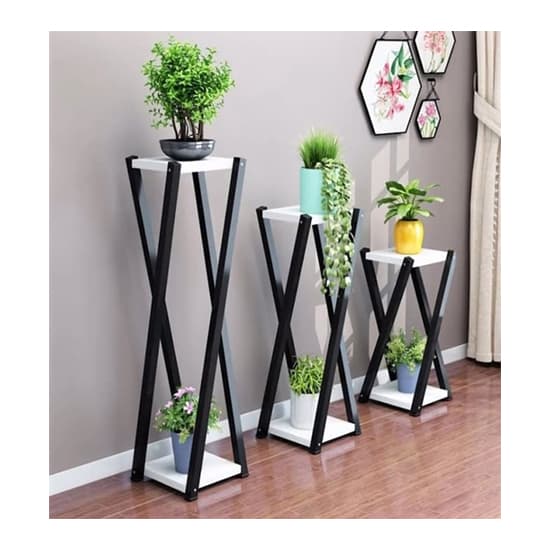 Dekoratif Ahşap Çiçeklik Sehpa 3'lü Set
