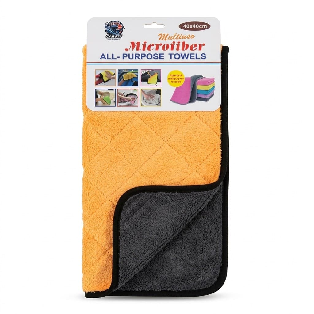 Çift Taraflı Mikrofiber Havlu (Turuncu-Siyah)