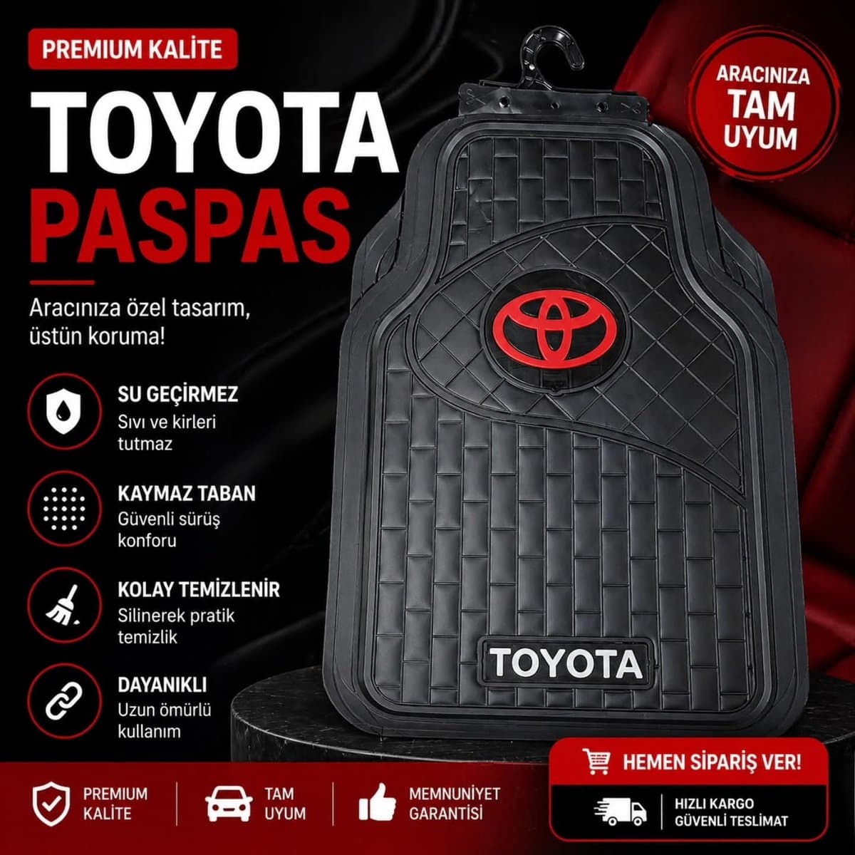 Toyota Logolu Kauçuk Paspas
