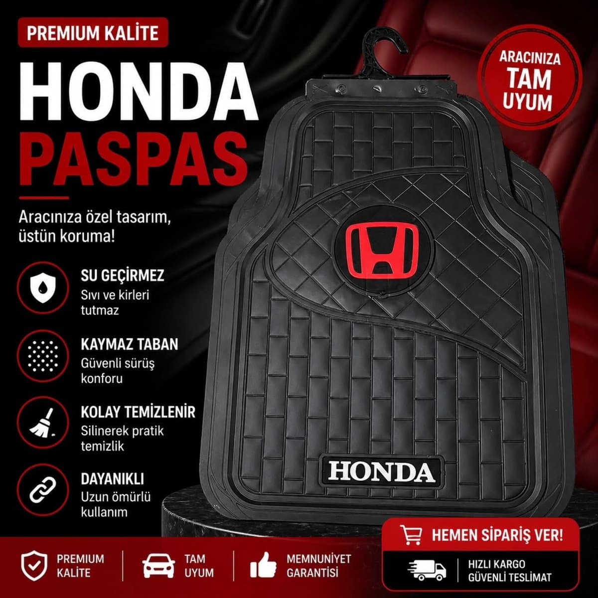 Honda Logolu Kauçuk Paspas