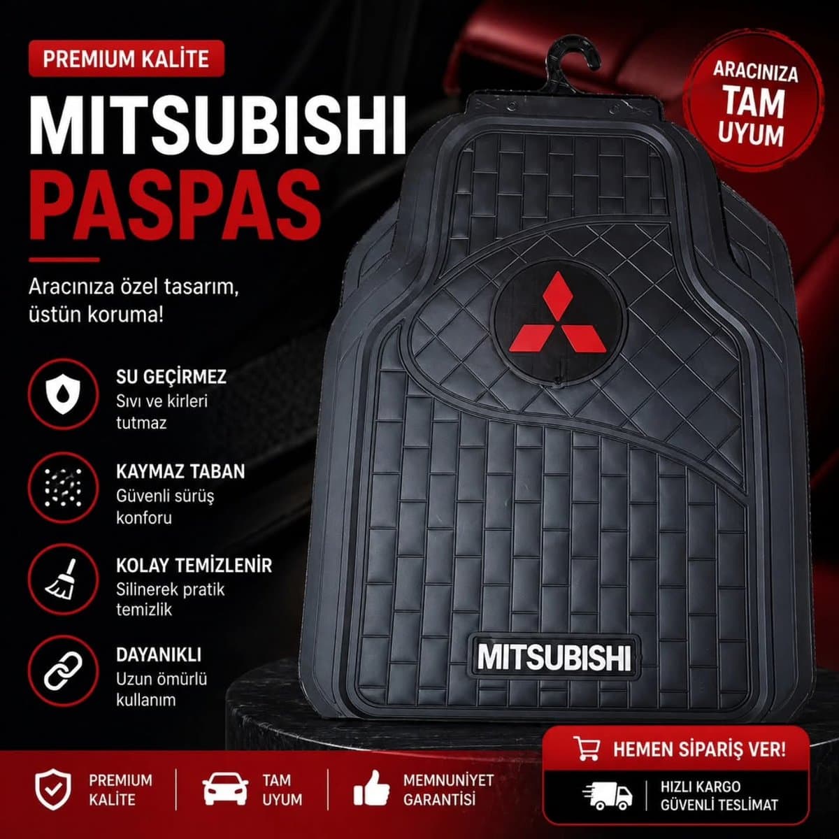 Mitsubishi Logolu Kauçuk Paspas