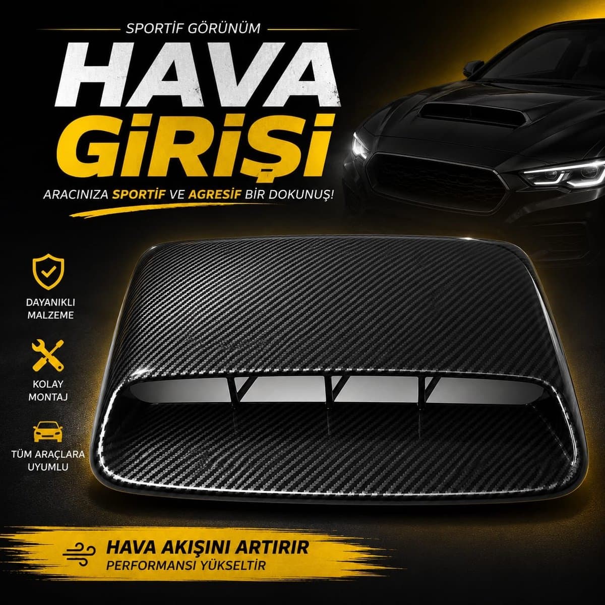 Kaput Hava Girişi (Karbon Görünüm)