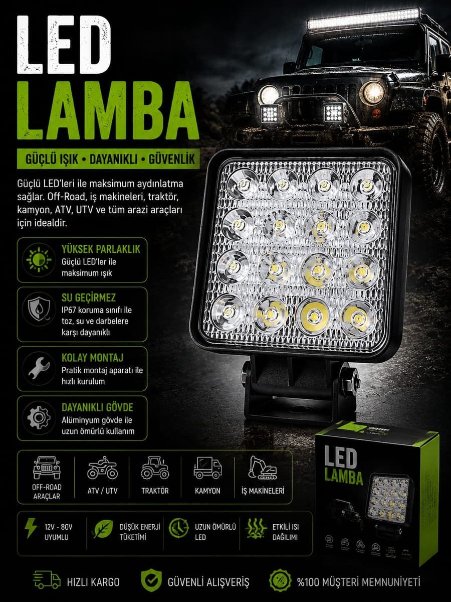 Kare LED Lamba