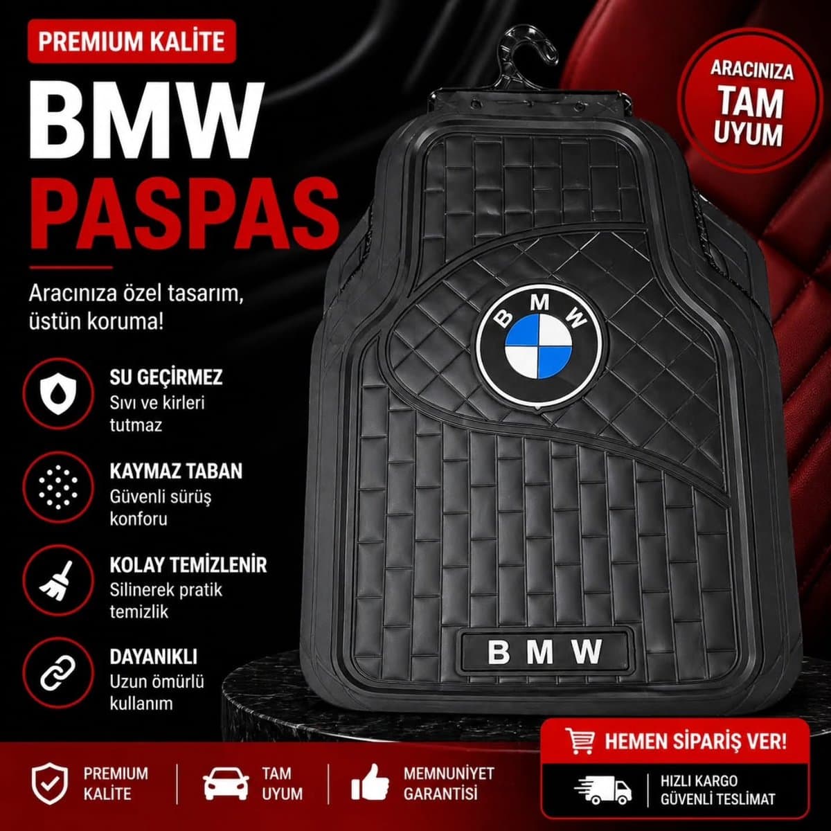 BMW Logolu Kauçuk Paspas