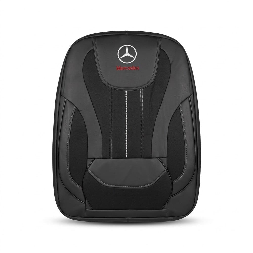 Mercedes Logolu Oto Koltuk Kılıfı (Siyah Çizgili)